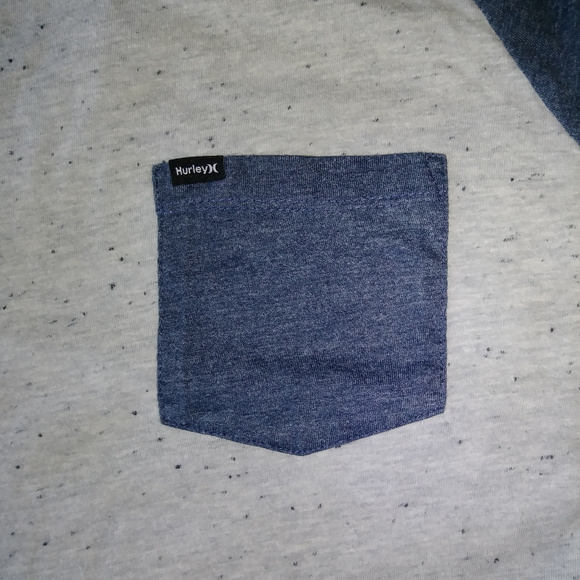 Hurley Speckled Blue 3/4 Sleeve Tee Premium Fit M - Picture 3 of 4